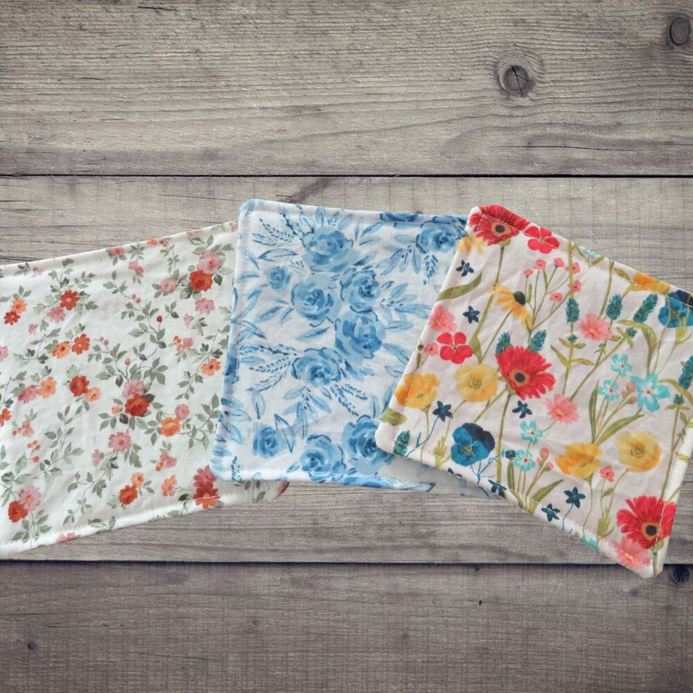 Jar Gripper, Handmade Jar Opener, Set of 3 Floral Fabric Lid Opener